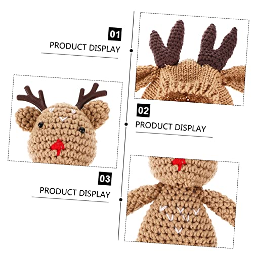 1Set Winter Hat Adorable Wool Knit Antler Cap for Months Cozy Warm for Indoor Outdoor Use Photography Prop for Newborns Brown4