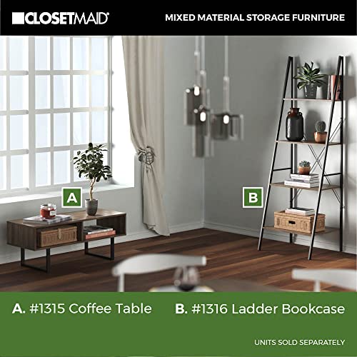 Closetmaid 1315 Rectangular Wood Coffee Table With Storage Shelves, Gray #TOP6