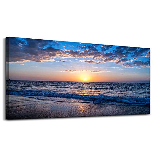 hyidecorart Wall Art Moon Sea blue Ocean Landscape Paintings Bedroom Canvas Art Print wall art for living room Paintings for Wall Decor and Home Decor (20 x 40inch x 1pcs) by hyidecorart - Used condition - Image 8