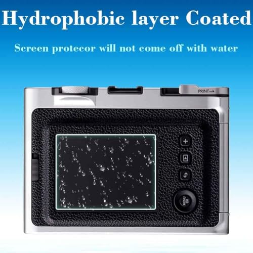 Image of M.G.R.J Tempered Glass Screen Protector for Fujifilm Instax Mini EVO /Hybrid Fuji Instant Camera (Set of [2] Screen Tempered Glass & [2] Lens PET Protector) [2+2 Pack] (Transparent)