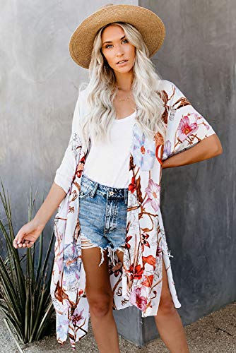 Image of Jayscreate Women's Breezy Summer Boho Kimonos Sheer Beach Cardigan Cover Up