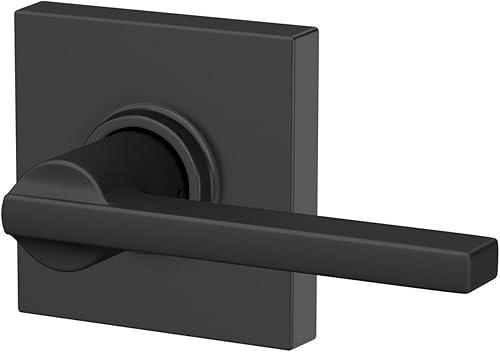 Miniatura 9 de Schlage F10 LAT 622 COL Latitude Collins - Palanca de paso para pasillo interior y armario, color negro mate