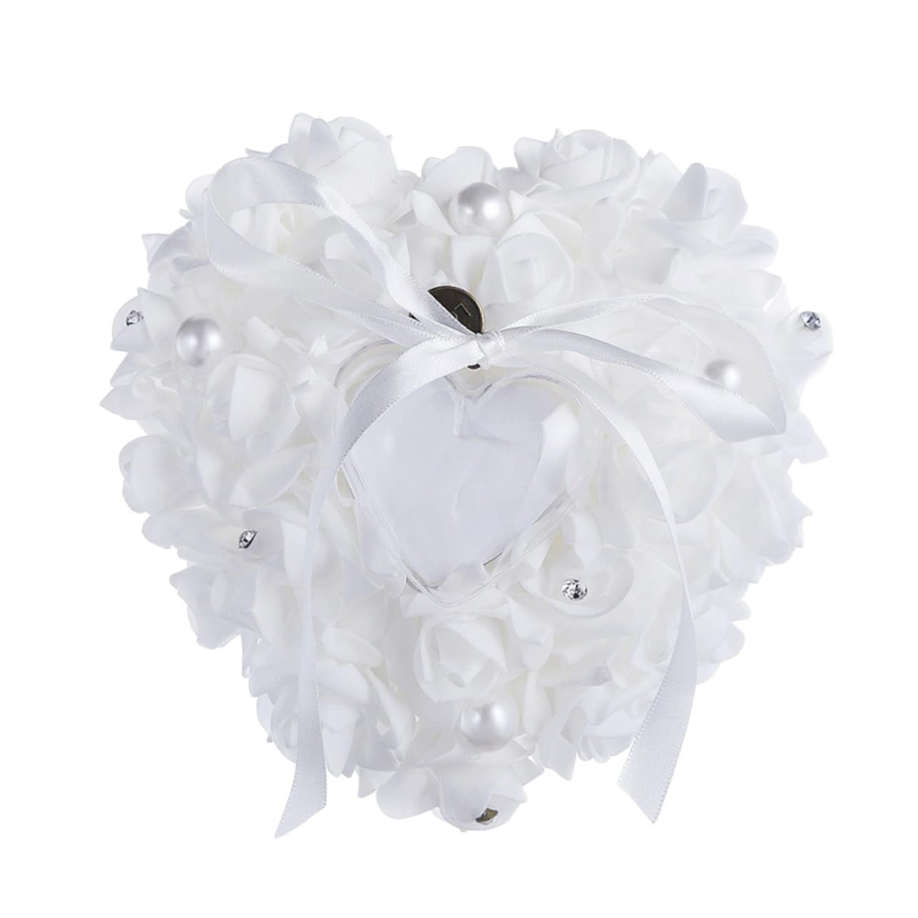 Ciieeo Cuscino A Forma Di Cuore 3 Pezzi Rotondo Bianco Decorazione Per Matrimonio Cuscino Per Cerimonia Nuziale