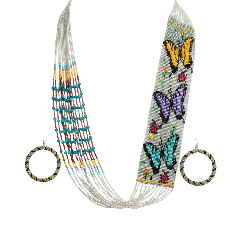 Collar Gerdan de mariposa ucraniana LKBEADS, un homenaje al arte hecho a mano