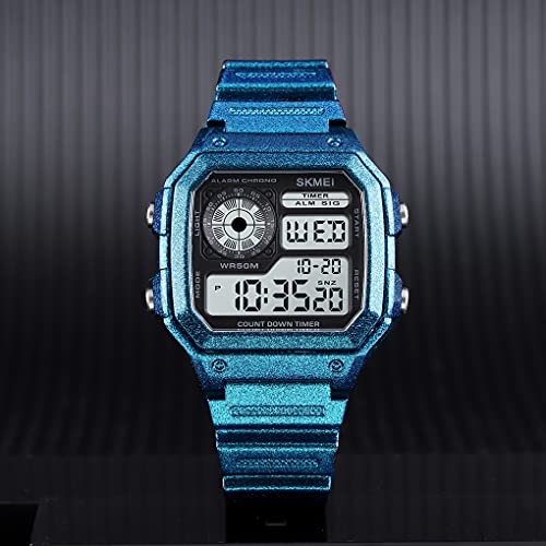 Image of PASOY Men's Digital Multi-Function Watches Dual Time Alarm Stopwatch Countdown Backlight Waterproof Watch