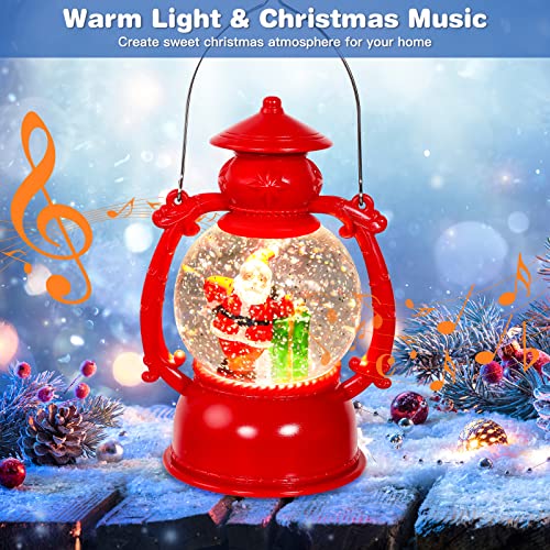 Garma Christmas Musical Snow Globe Lantern With Music, Lighted Water Globe Lantern Swirling Glitter White Santa Claus For Christmas Decoration Gifts, Battery Or Usb Operated Led Lighted #TOP1