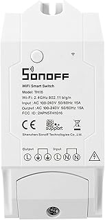 SONOFF TH16 15A Interrupteur Connecté WiFi sans fils avec Mesure de Temp.&Hum pour Maison Connectée, Compatible avec Alexa, Google Home, IFTTT, Contrôle à Distance via APP, Aucun Hub Requis