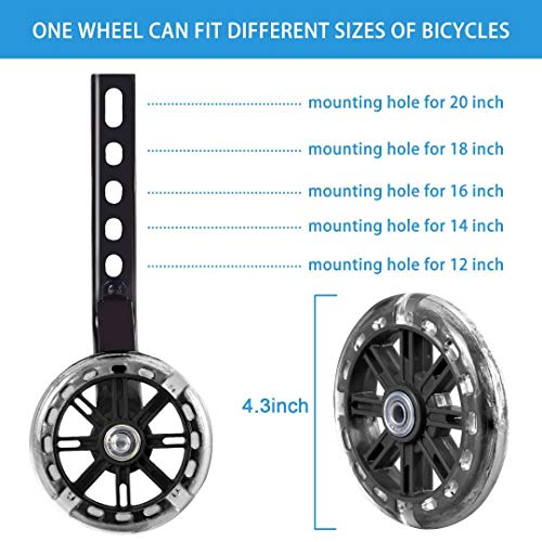 Image of Training Wheels for Bike,with Axle Extenders,Compatible for Bikes of 12 /14 /16 /18 /20 Inch,Flash Mute Wheel,1 Pair