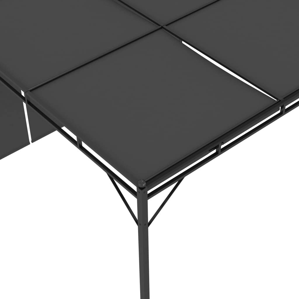 vidaXL Cenador de Jardín con Cortina Lateral Exterior Gazebo Patio Cubre Impermeable Tienda Aire Libre Camping Pabellón Quiosco Gris Antracita