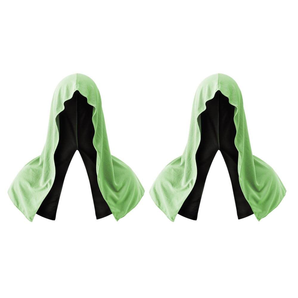 Asciugamano con cappuccio a forma di U in microfibra | Multicolor for la protezione solare da viaggio, attività all'aperto(Green*2)