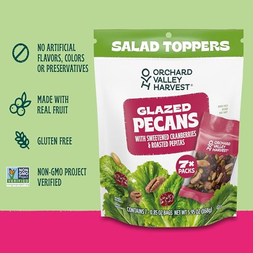 Image of Orchard Valley Harvest Salad Toppers Glazed Pecans, 0.85 oz, Pack of 7