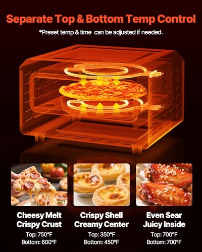 Image of VEVOR Electric Pizza Oven, Smart Pizzas Maker Indoor with 5 Preset, 12-Inch Countertop Pizza Cooker w /Touch Srceen, 750℉ Max Temp, 2-Min Rapid Baking Oven Thin & Crispy, Neapolitan, Frozen, New York