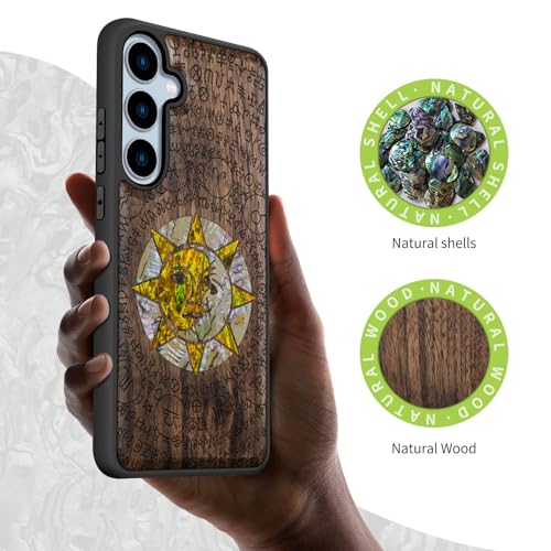 Étui Galaxy S24 FE en bois et noyer sculpté un cadeau original pour homme et femme
