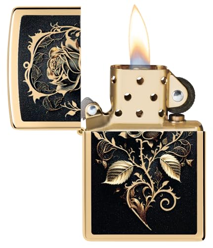Encendedor Zippo Golden Rose Metal Clásico miniatura 3