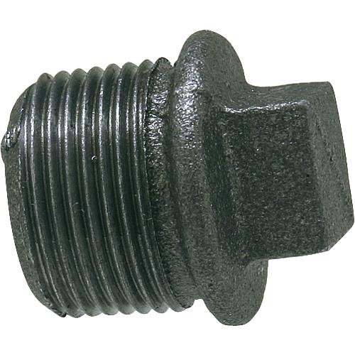 Preisvergleich Produktbild Temperguss Stopfen Fitting, schwarz DN20 3 / 4 Zoll