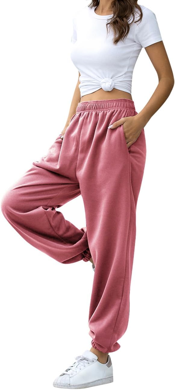 HeSaYep Women's High Waisted Sweatpants Workout Active Joggers Pants Baggy Lounge Bottoms - Image 3
