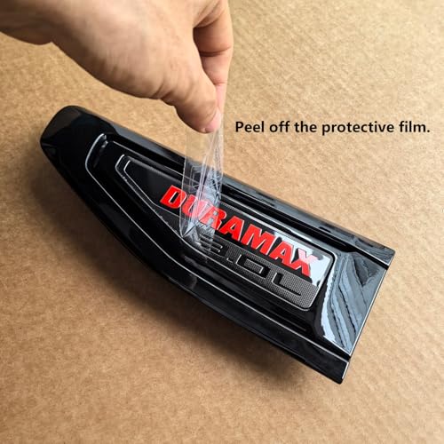 Image of 2pack OEM Duramax Vent Emblem 3.0L Right Left 3D Badge Replacement for 2021 2022 2023 2024 Yukon and Yukon XL Denali At4 84719447 84719448 (Gloss Black Red)