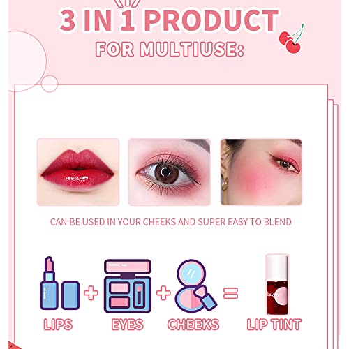 Dulele 4 Pcs Hydrating Lip Stain Tint Set, Velvet Matte Liquid Lipstick, Long Lasting & Moisturizing Smooth Lip Gloss Lip Cheeks And Eyes #TOP2