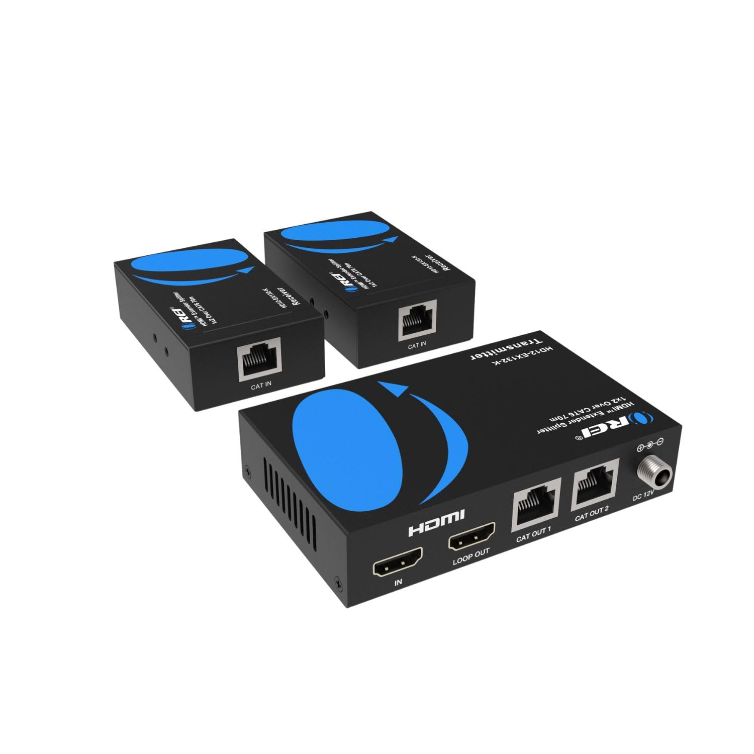 OREI 1x2 HDMI Extender Splitter su singolo cavo CAT6/7 non compresso 1080P con EDID - fino a 132 m - Loop Out - bassa latenza - 1 ingresso 2 uscite 2 canali di trasmissione