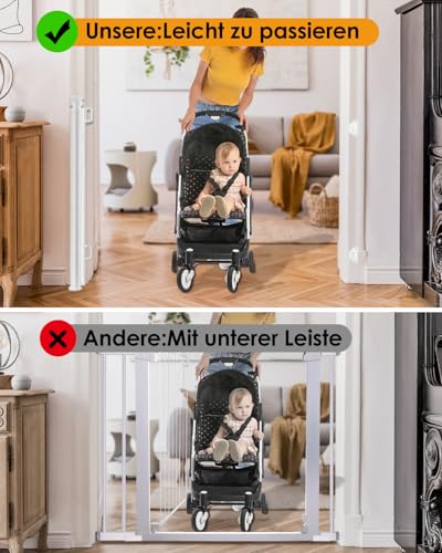 derimkcoa 2 Pack Treppenschutzgitter Ausziehbar für Babys, 0-140 cm Baby Absperrgitter Türschutzgitter Treppenschutzrollo,Tierschutzgitter Geeignet für Treppen/Türen/Innen & Außen (Weiß)