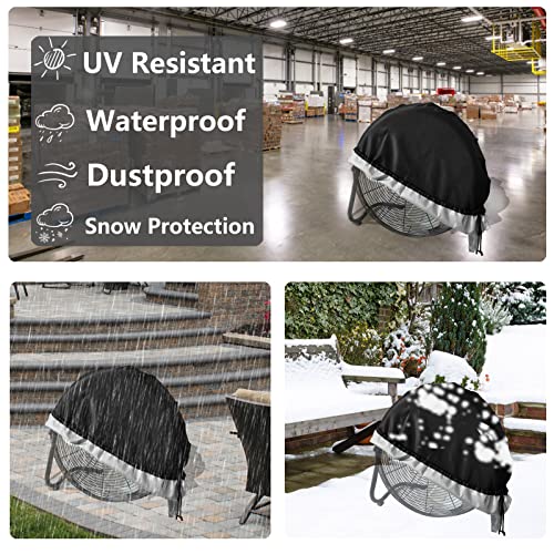 Bitubi Industrial Floor Fan Cover,Waterproof Outdoor Fan Covers,Compatible For 18-20" High Velocity Heavy Duty Metal Industrial Floor Fans,Black #TOP6
