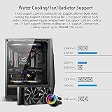 ATX Case Mid-tower Game Case, Panoramic Large Side View, I/O Panel USB3.0 / USB2.0 / Audio Port, Comes With RGB Light Bar, Personalized Panel