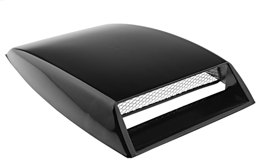 New 1X Custom Black Decorative Air Flow Intake Turbo Bonnet Hood Vent Grille Cover for Car SUV Pickup Truck
