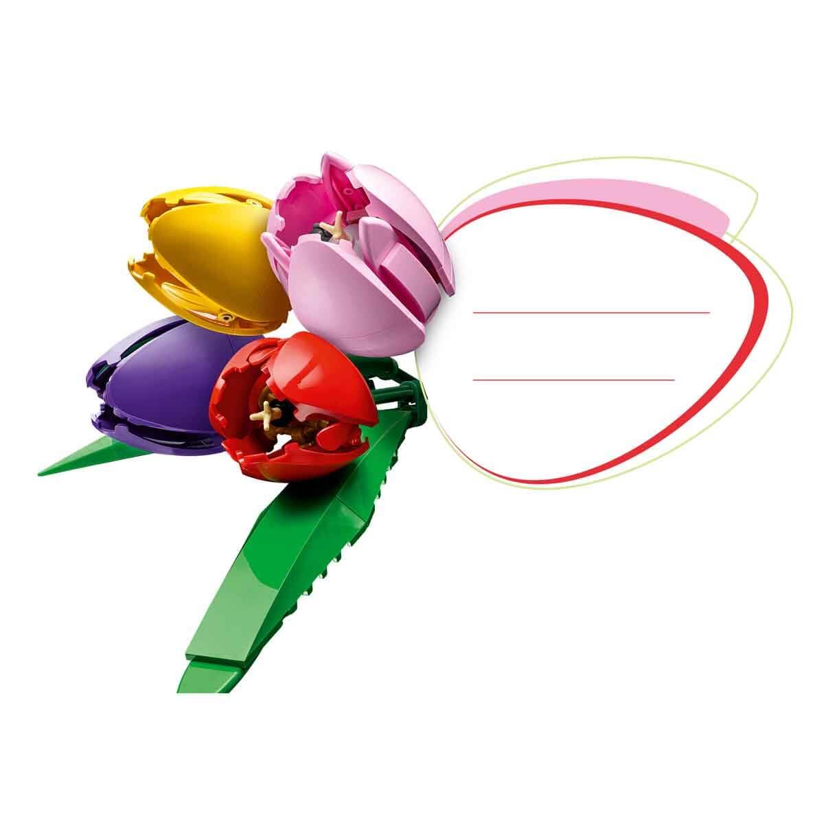 LEGO Botanicals Le Bouquet de Tulipes - Set de Construction pour Adulte avec Fleurs Artificielles - 14 Tulipes dans 5 Couleurs - Décoration pour la Maison ou la Table - Cadeau DIY pour Femme 11501