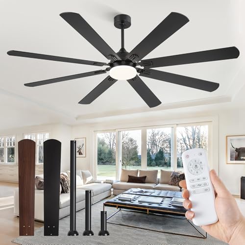 Image of Fanbulous 72 Inch Outdoor Ceiling Fans with Lights,Black