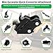 Mini Excavator Quick Coupler, Quick Change Hitch,Backhoe Attachment, Quick-Hook Coupler for 0.6-1.5-ton mini-excavators, Span:90 mm/3.54 in, Bore: 25mm/0.98in, Center Wheelbase: 90mm/3.54in