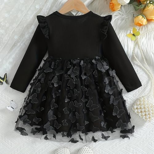 Image of Toddler Little Girls Casual Dresses Short Sleeve Crew Neck Graphic Cartoon Dress for 2-8 Years