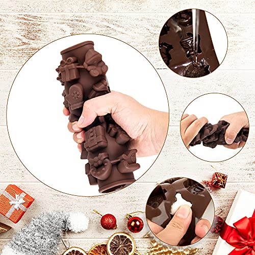 2 Pack Christmas Silicone Molds 25 Holes Candy Chocolate Cake Baking Mold Set Xmas Tree Santa Clause Snowflake Snowman Shaped Mold For Gingerbread Candy Biscuits Cakes Ice Cube Diy Making #TOP2