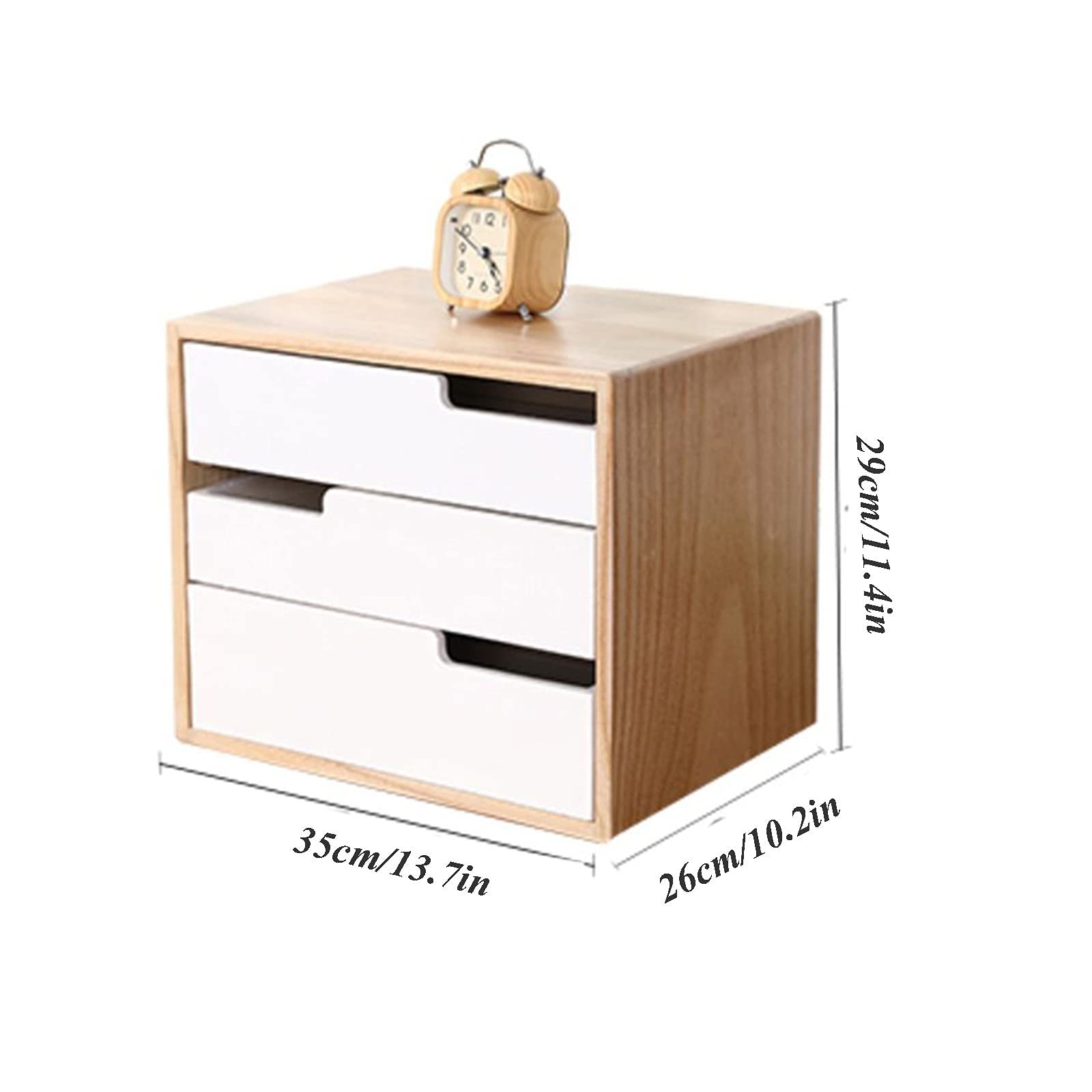 Boite Rangement Bureau avec Tiroirs - Organisateur De Bureau, Boîte De Rangement Multi-tiroirs, Meuble De Rangement en Bois pour Classeur De Bureau, Stocker des Fichiers A4/Bijoux/CD (Color : B, Siz