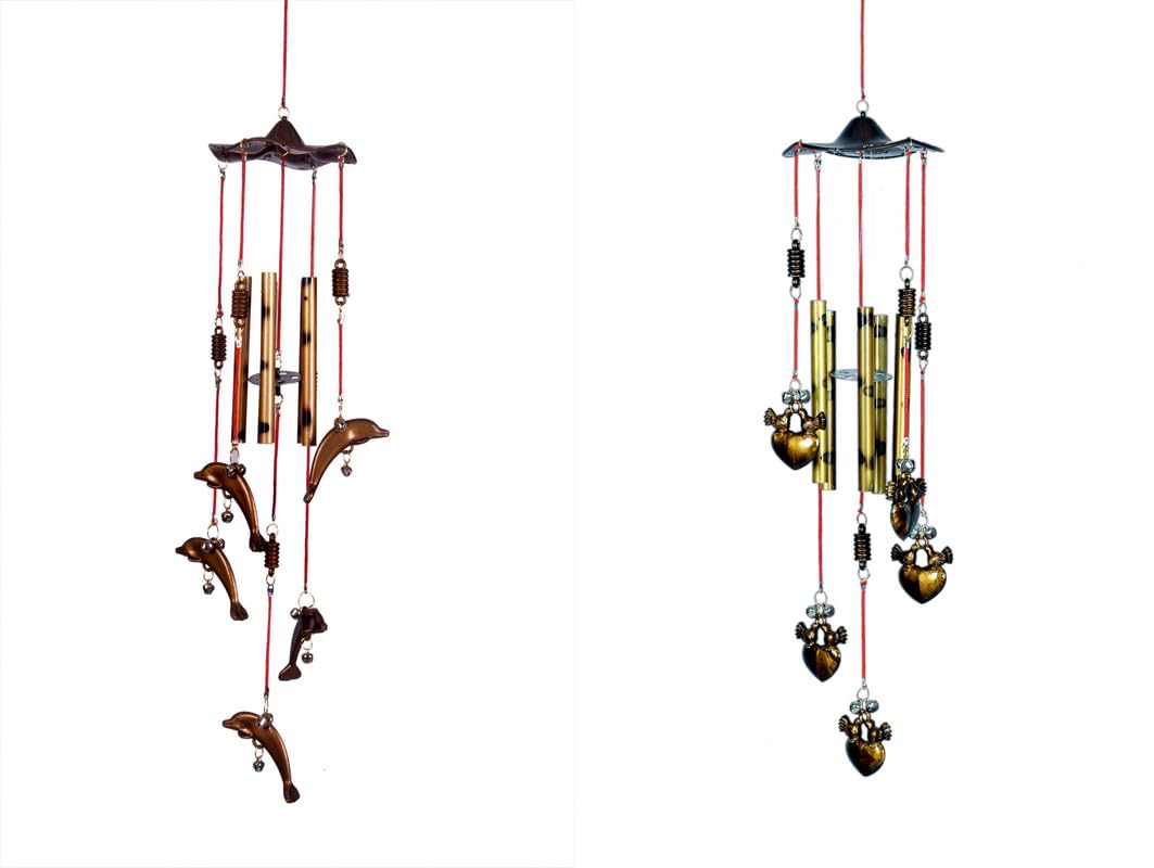 Lucky Antique Dolphin Lovebird Wind Chimes with a Peaceful Sound for Home & Office Positivity & Interior Decoration and Gifting Purpose (Recommended by Feng Shui,Vastu)(Pack of 2)-image-34