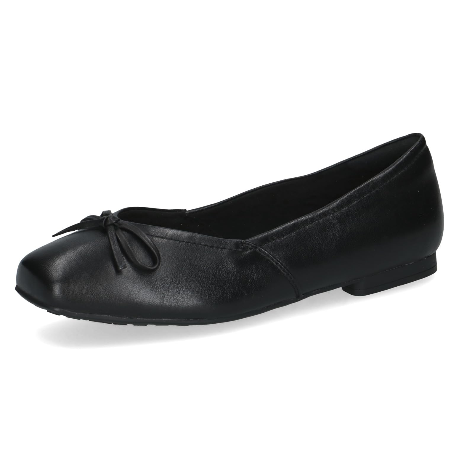 CAPRICE Women's Ballet Flats in Leather, Black (Black SOFTNAP.), 3.5 UK