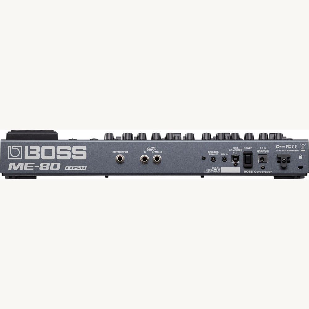 BOSS ME-80 Guitar Multiple Effects Pedal rear view showing input and output ports