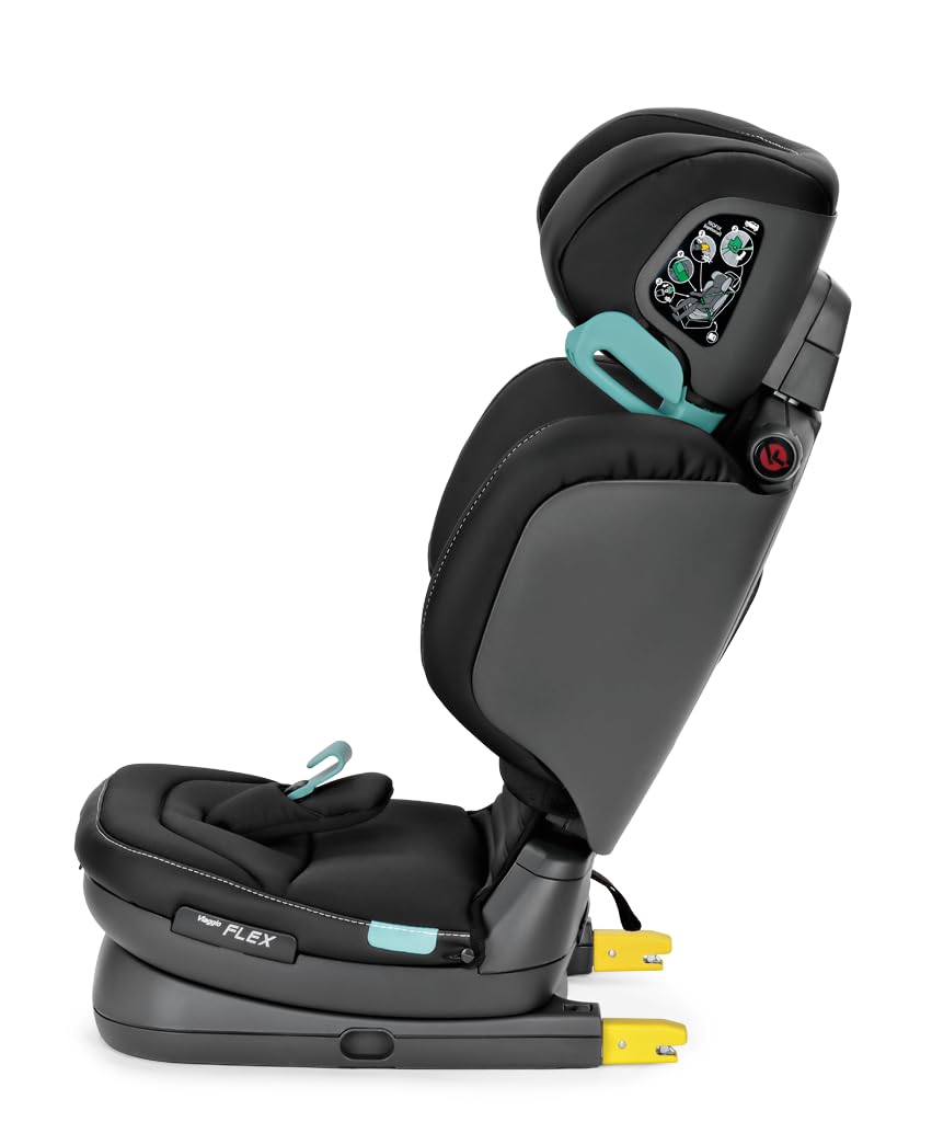 Peg Perego Viaggio Flex Seggiolino Auto ISOFIX con Tecnologia Avanzata, Reclinabile, Pieghevole, Schienale Rinforzato, per Bambini da 100 a 150 cm (3-12 anni), 15-36 kg, Licorice