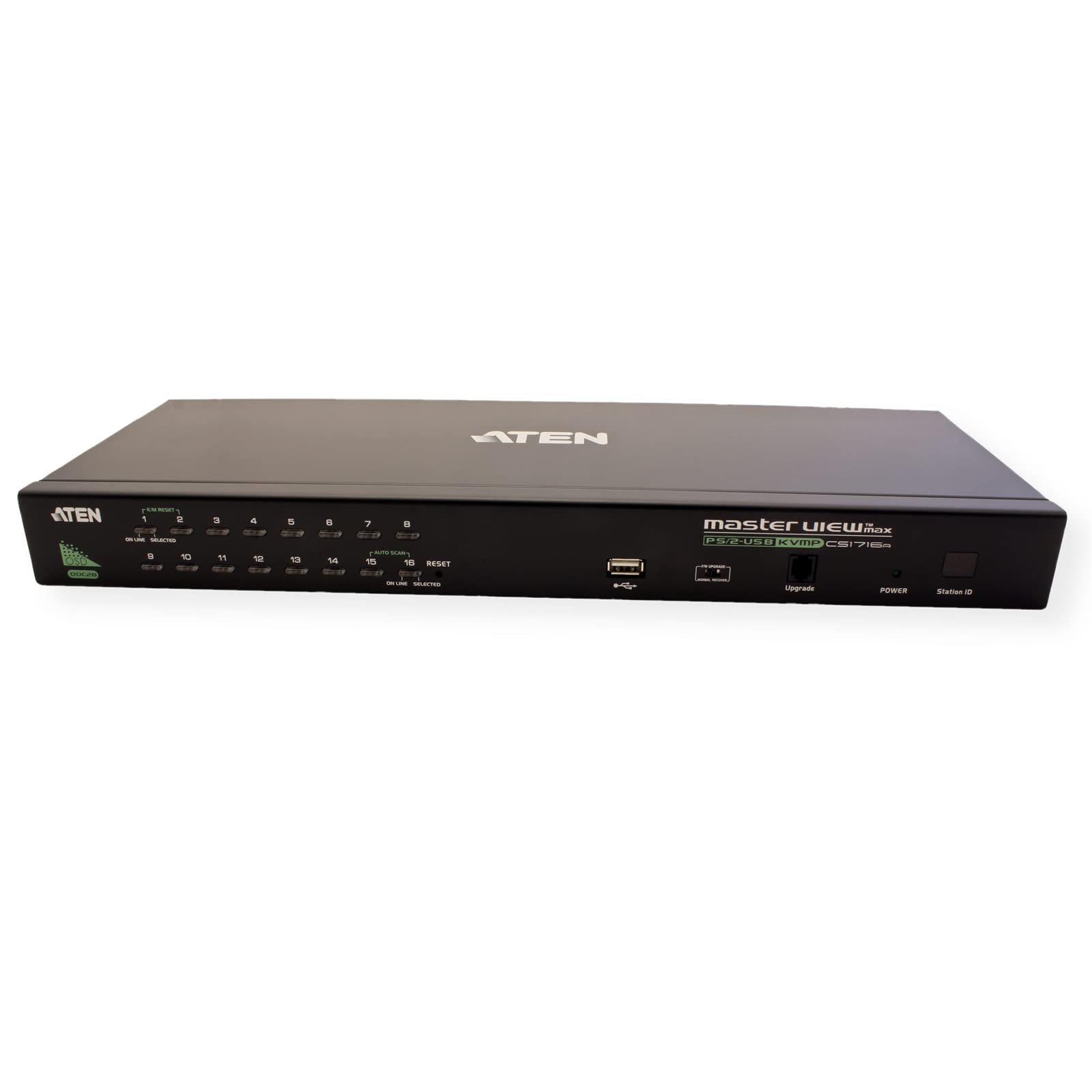 Aten CS1716A commutateur écran, Clavier et Souris Grille de Montage Noir