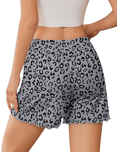 Image of Ekouaer 2 Pack Womens Pajama Shorts 2026 Summer Casual Lounge Sleep Short Ruffle Soft Comfy Pj Bottoms with Pockets