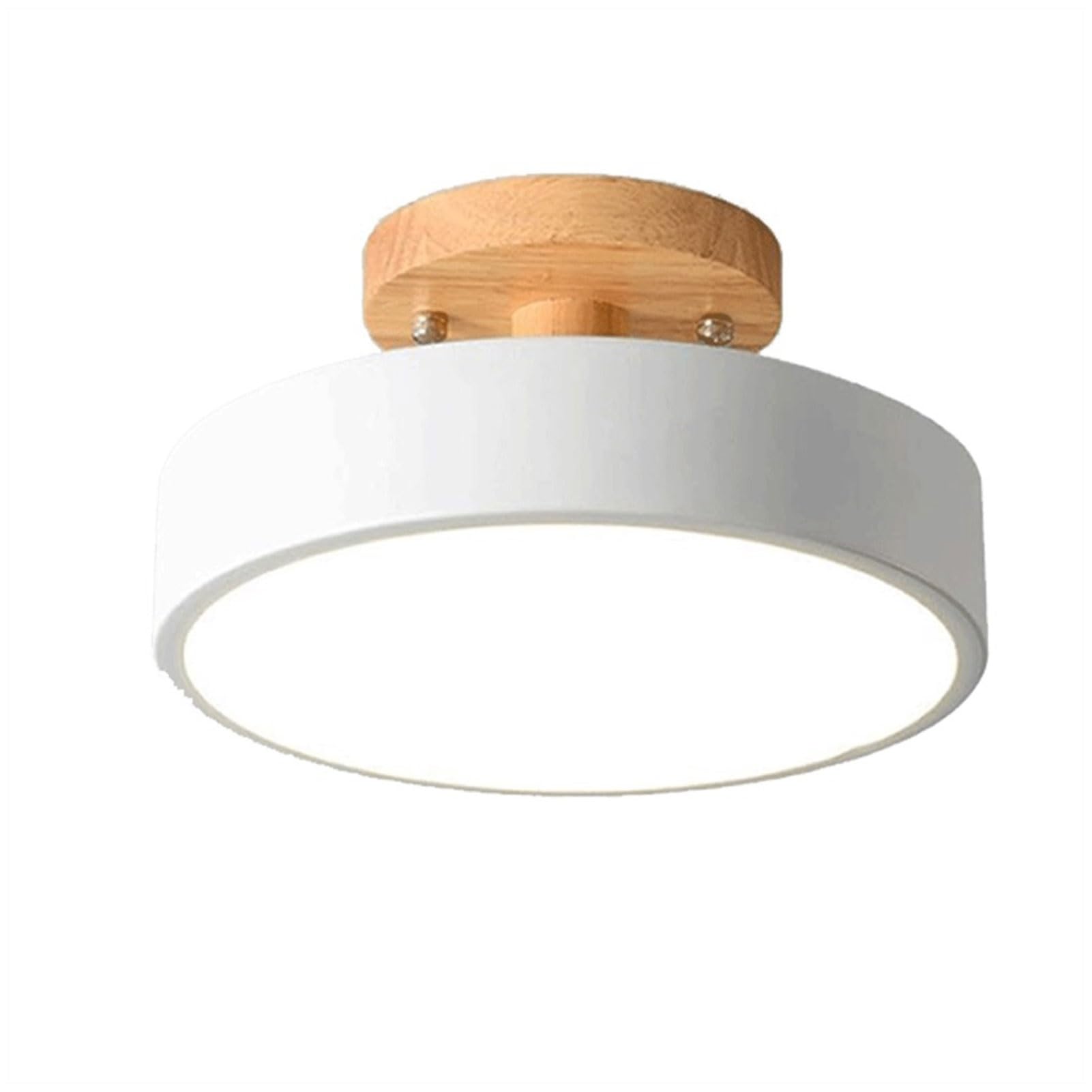 Ceiling Lamp Ceiling Lights Modern Minimalist Round Ceiling Light Wooden Metal Circle LED Ceiling Lamp Semi Flush Mount Ceiling Lighting Fixture for Entry Hallway Balcony Bedroom(Green,Warm Light 3000