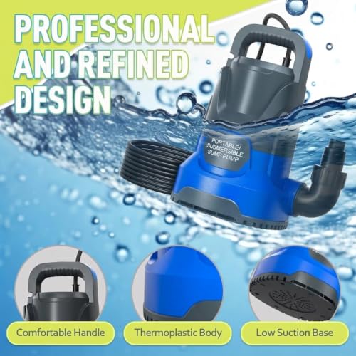 Image of Sump Pump 1HP 4000GPH Electric Thermoplastic Submersible Water Pump