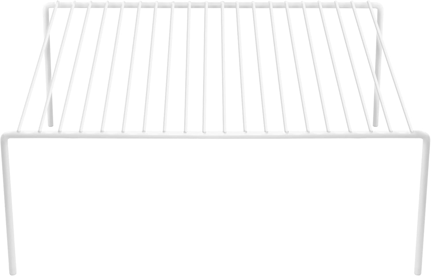 iPEGTOP Set of 2 Kitchen Cabinet Shelf Organizer, Medium (13 x 9.4 Inch) Bathroom Cabinet Organization Wire Shelf Rack, Rustproof Storage Space Saver Shelves for Countertops Pantries Utensils -White - Image 9