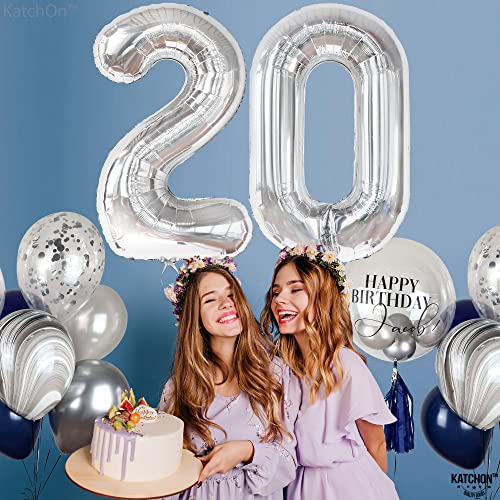 Image of KatchOn Silver Number 0 Balloon 40 Inch
