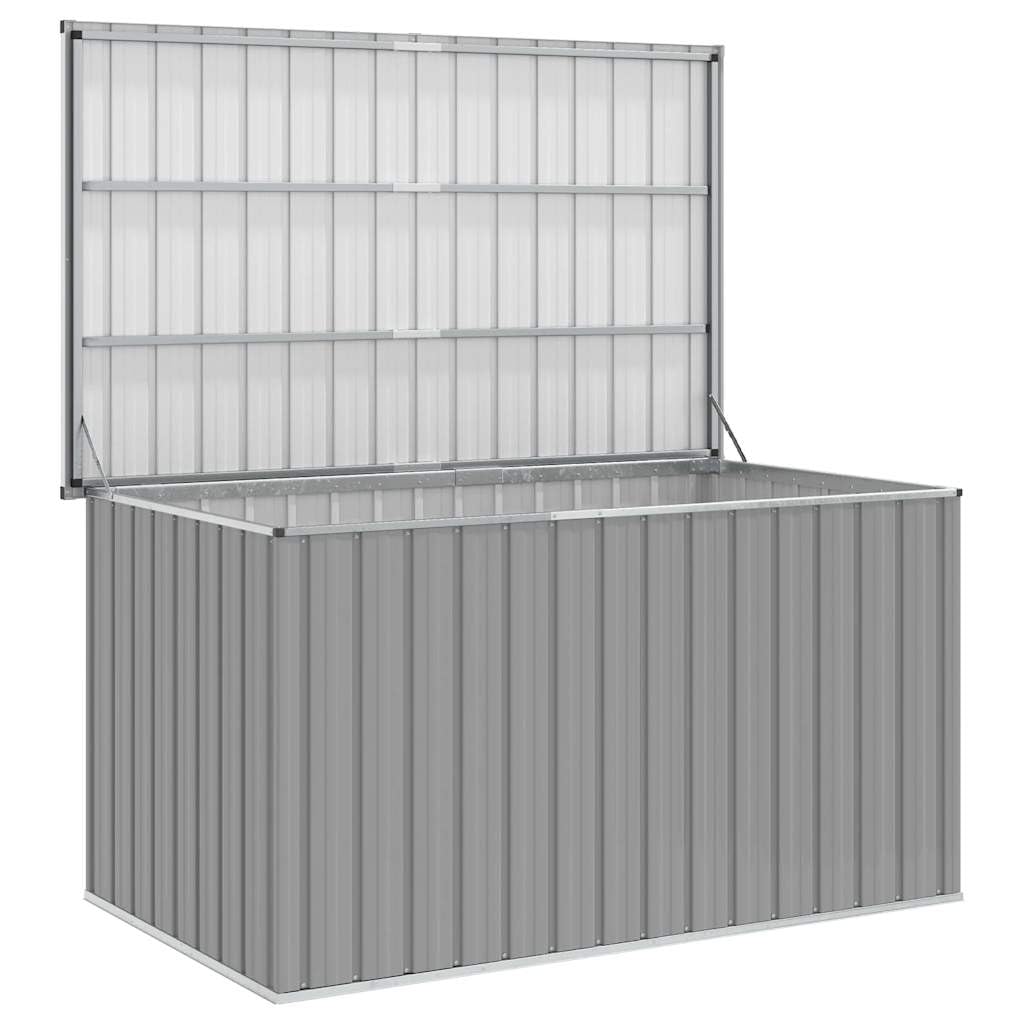 Gartenbox Grau verzinkter Stahl 171x99x93 cm mit Klappdeckel wetterfest wasserdicht großer Stauraum für Kissen Auflagen Polster Balkon Terrasse Outdoor