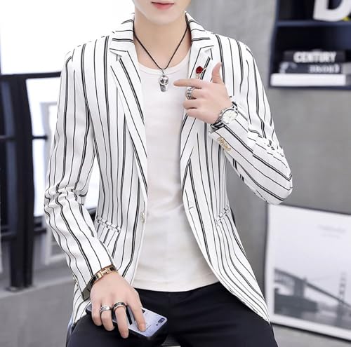 Veste à Rayures Hommes Blazer Smoking Revers Cranté Chic - 3