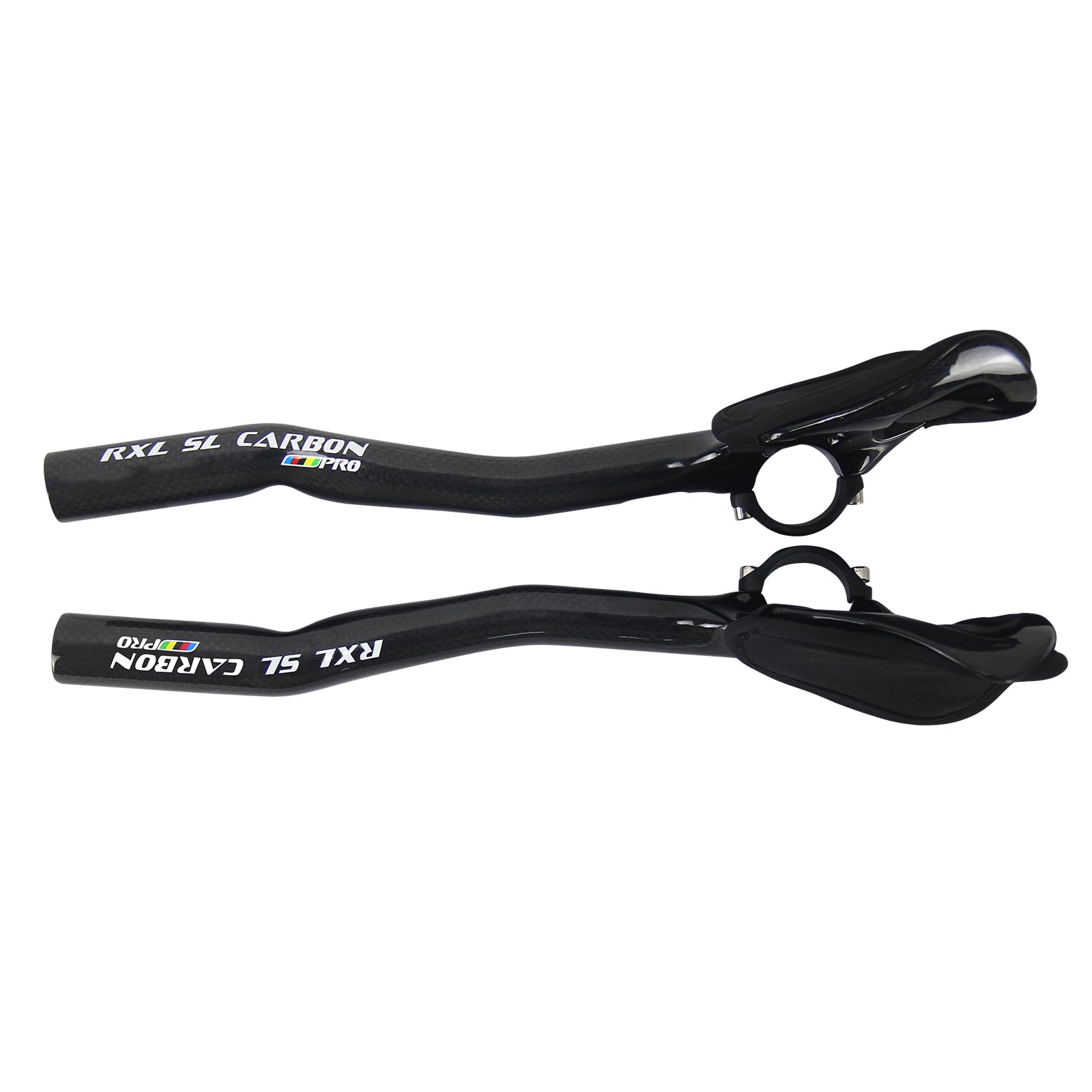 RXL SL Manubrio Bicicletta 31.8 Manubri TT 340mm Manubrio in Carbonio Aero Appendici Manubrio MTB per Mountain Bike o Road Bike 3K Lucido