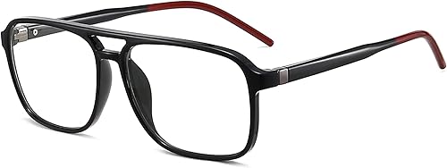 ANRRI Gafas de bloqueo de luz azul, doble puente, marco de gafas de juego de computadora para hombres y mujeres