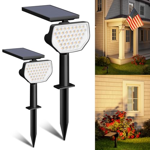 Lepro Halloween Outdoor Solar Spot Lights Outdoor IP65 Waterproof for Flag Garden Landscape Backyard Holiday Christmas Decorations, 2 Pack (Warm White) Warm White 2
