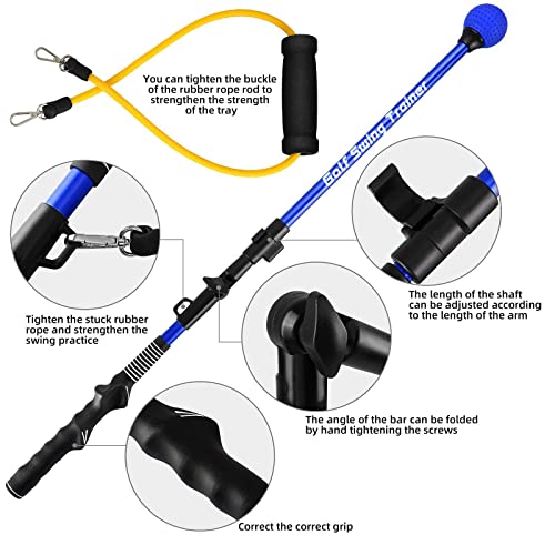 Golf Swing Trainer Portable Golf Training Aid Adjustable To Improve Hinge, Forearm Rotation, Shoulder Turn – Lightweight, Durable Golf Speed Strength With Rope To Strength Flexibility #TOP1
