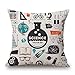 Science Vector Set Decorative Throw Pillow Cover, HomeTaste®Thick Cotton Linen Pillowcase Square Cushion Case for Sofa Couch Car